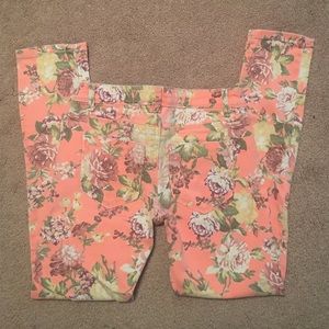 Flowered skinny jeans *never worn*
