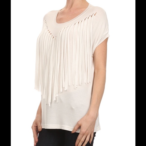 White Fringe Detail Top - Picture 3 of 4