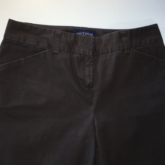 Ann Taylor Cropped Brown Chinos