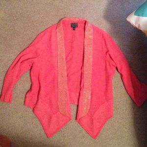 Peach blouse jacket w/ gold rhinestones