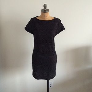 Armani Exchange Lace Overlay Black Dress