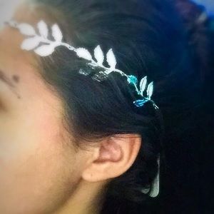 Silver leaf head band