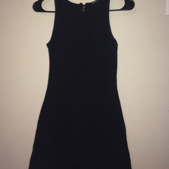 Brandy fitted black zip up dress