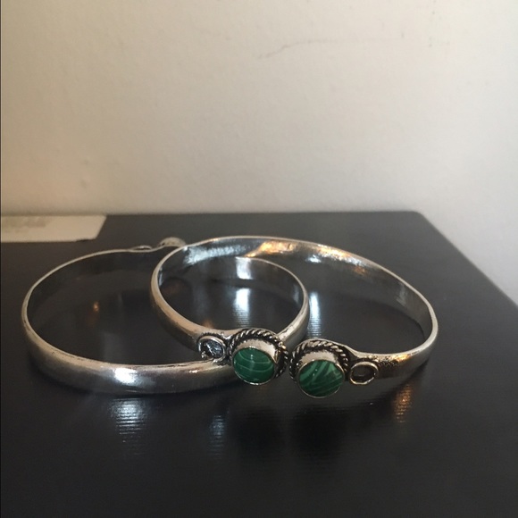Malachite stone cuff 2 stone cuff