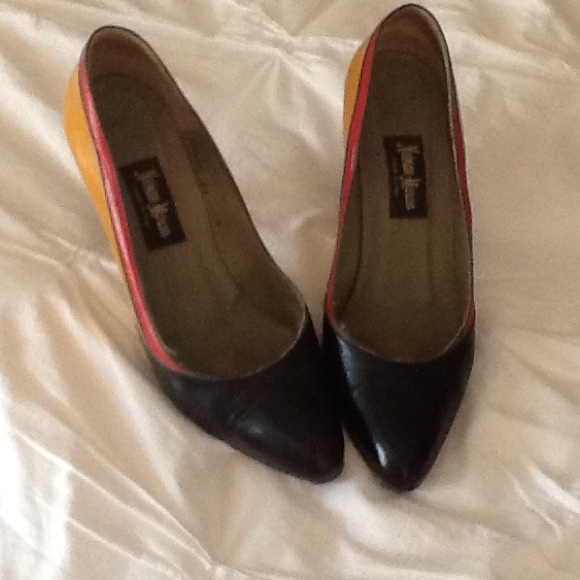 Neiman Marcus multi colored leather pumps