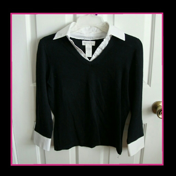 Black V-neck Cuffed Sweater