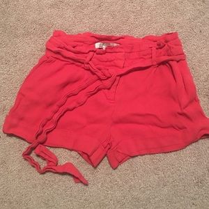 High waisted shorts burnt orange