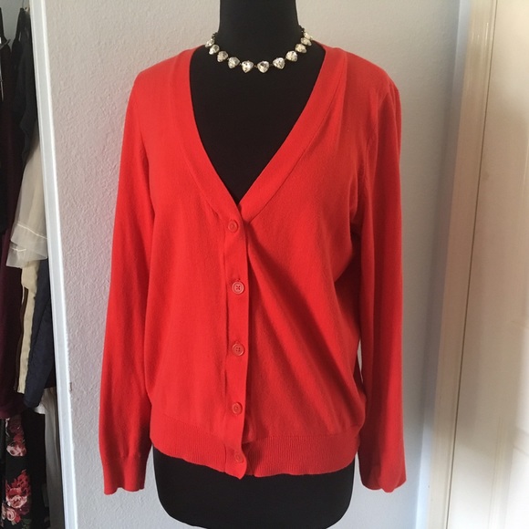 Red- with slight orange Cardigan