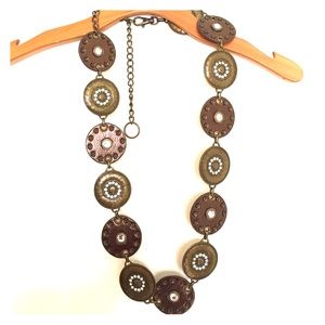 Leather & Bronzed Metal belt