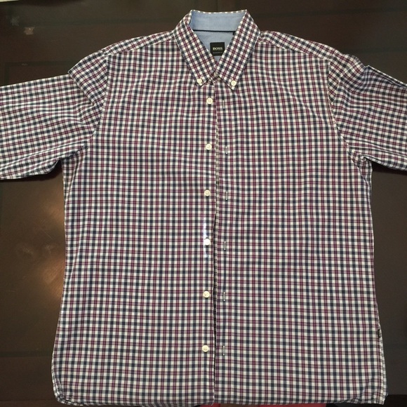 Hugo BOSS Checked Long Sleeve Shirt LARGE SZ - Picture 2 of 4