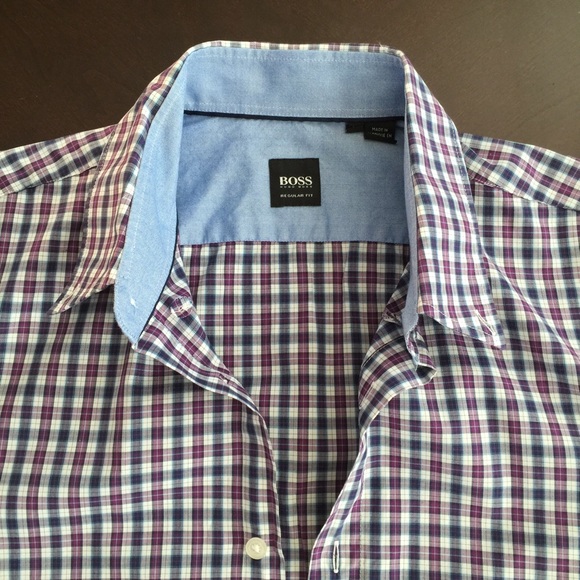 Hugo BOSS Checked Long Sleeve Shirt LARGE SZ - Picture 3 of 4
