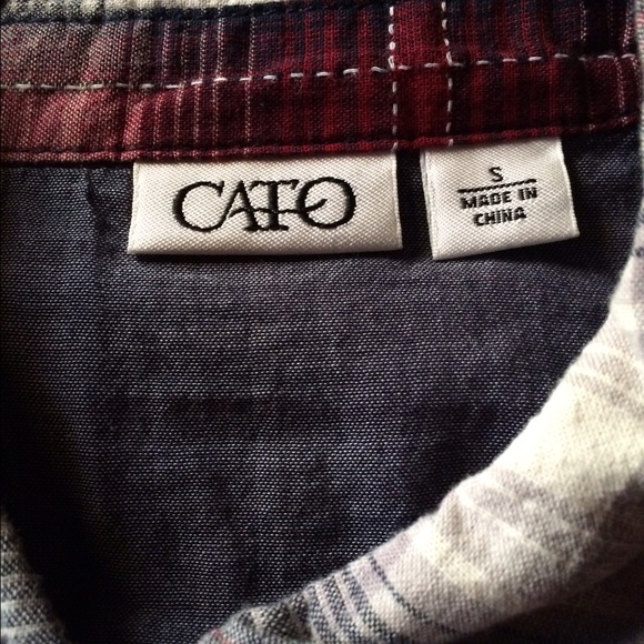 Button Down Plaid and Denim Casual Shirt - Picture 3 of 4