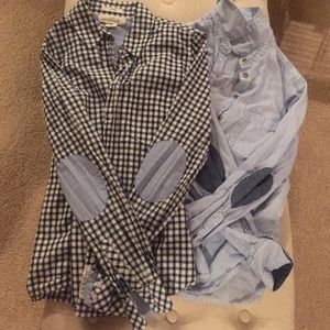 RESERVED Navy Light Blue Stripes Checkers Shirts