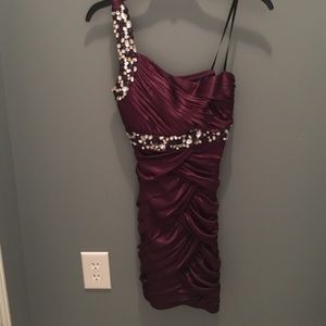 tight  one shoulder homecoming dress