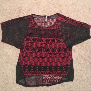 Black & red flow top