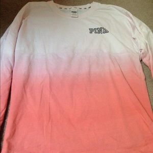 PINK ombré coral crew sz M