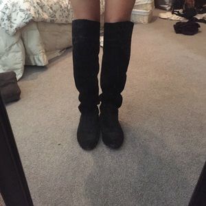 Black knee high boots