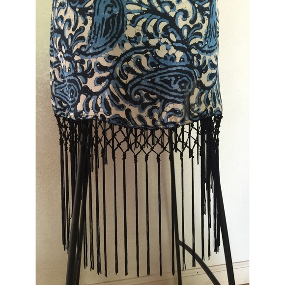 💙NWT💙MICHAEL KORS Kathumar Paisley Fringe Dress - Picture 3 of 4