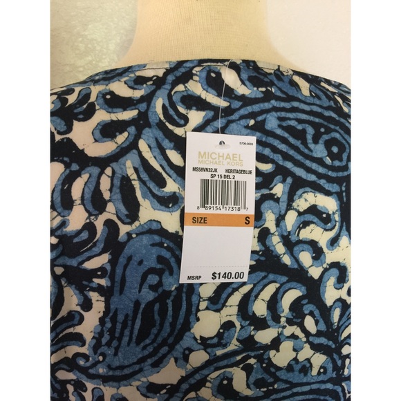 💙NWT💙MICHAEL KORS Kathumar Paisley Fringe Dress - Picture 4 of 4