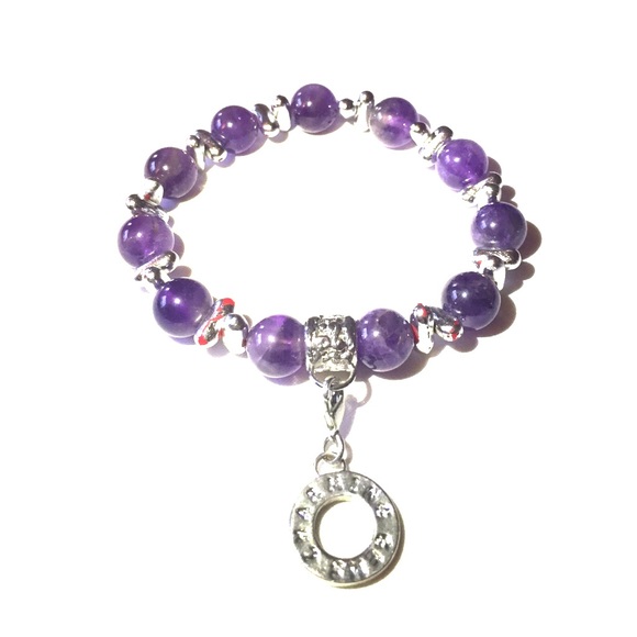 Purple charm bracelet