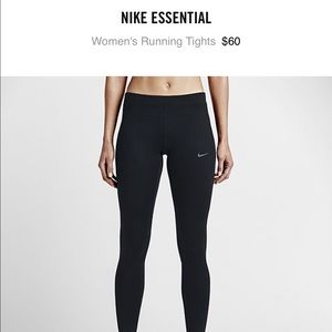 Black nike essential running leggings