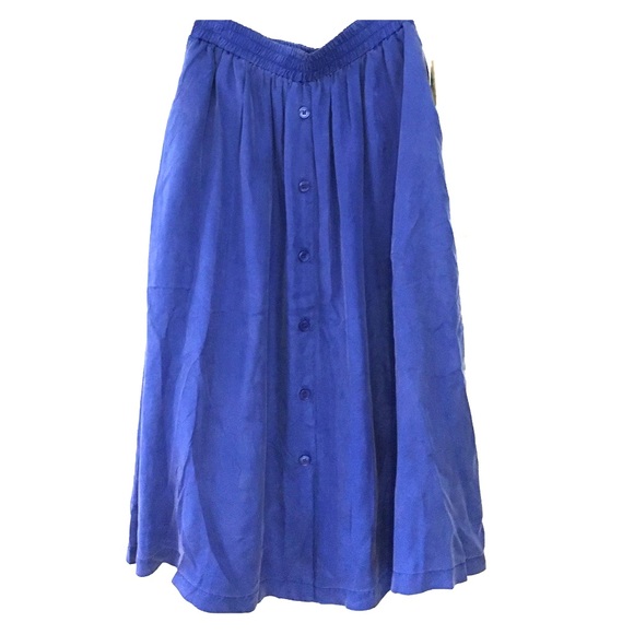 Vintage Washed Silk Midi Skirt