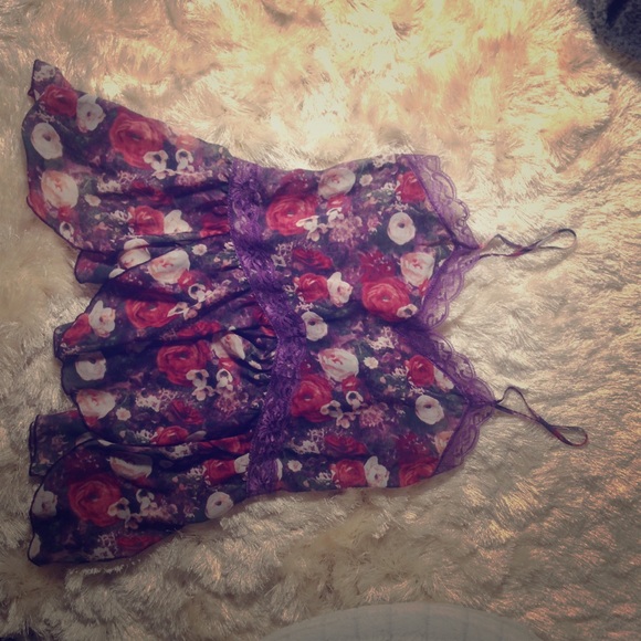 Floral and lace tank top