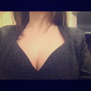 Dramatic neckline knee-length dress