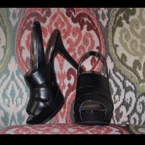 Black strappy heels