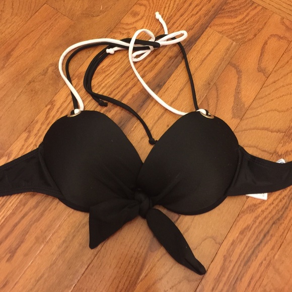 Black push up swim top