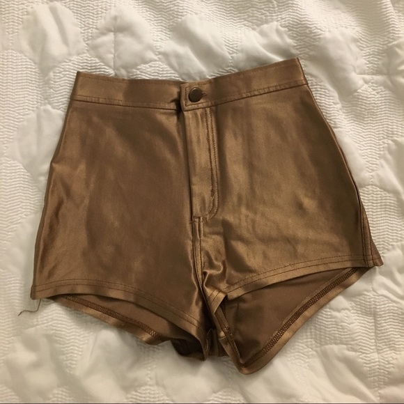 American Apparel Mini High Weight Gold Shorts