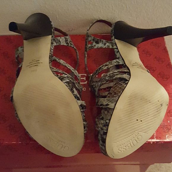 Guess "Polzina" Snake Print Sandals - Picture 2 of 4