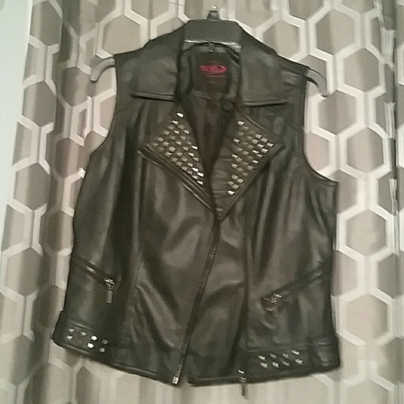 Faux Leather Biker Vest