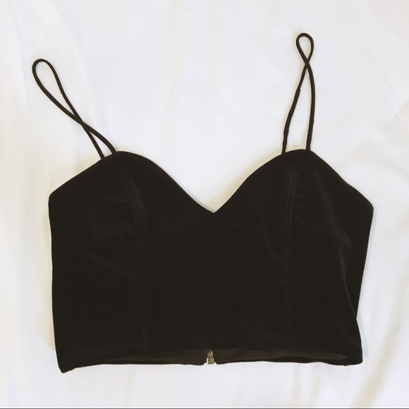 Topshop velvet croptop