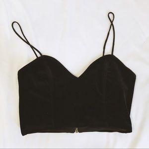 Topshop velvet croptop