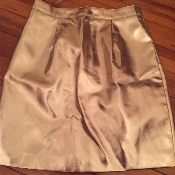 Asos River Island Gold Zipper Mini Skirt