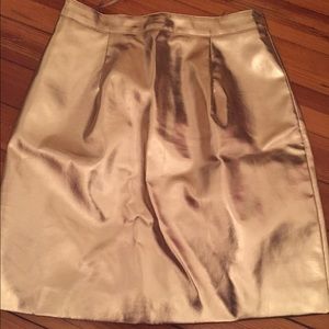 Asos River Island Gold Zipper Mini Skirt