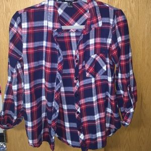 Red white and blue flannel