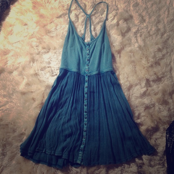 Strapped turquoise dress
