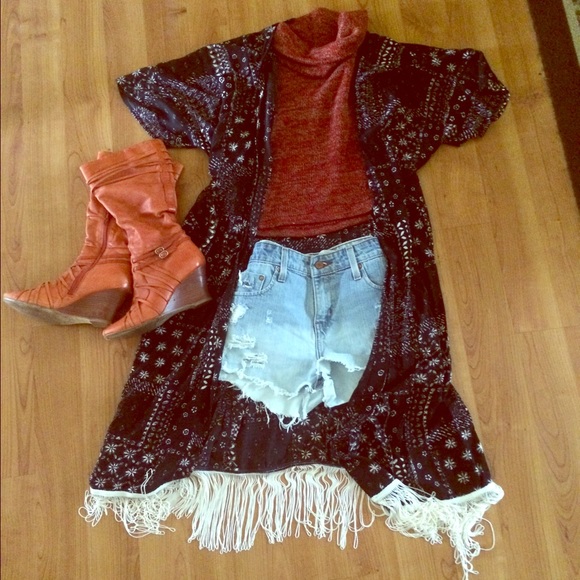 Hollister Other - HOLLISTER Boho Fringe Kimono