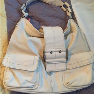 MK original white leather purse