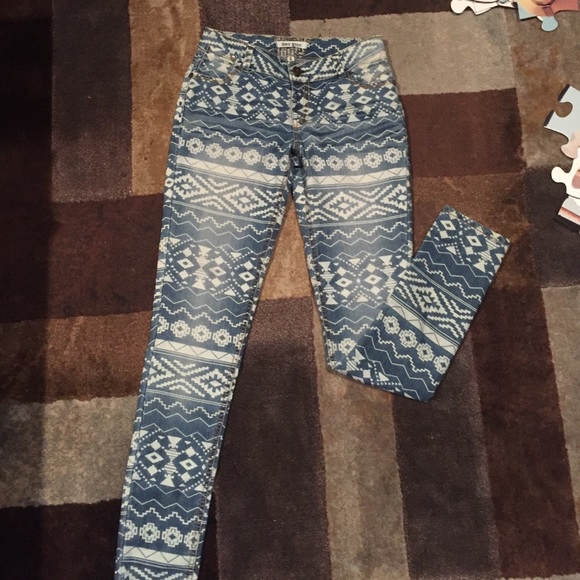 Jeans with tribal pattern