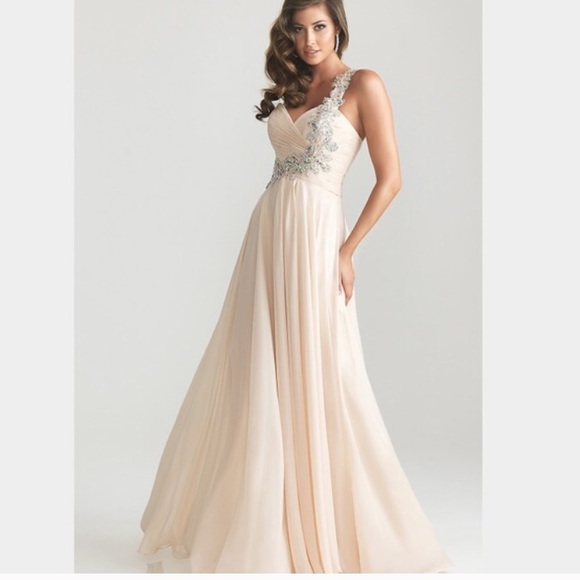 Champagne one strap prom grown - Picture 1 of 4