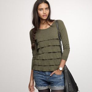 J. Crew green knit top.