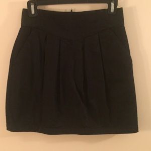 Black bubble mini skirt