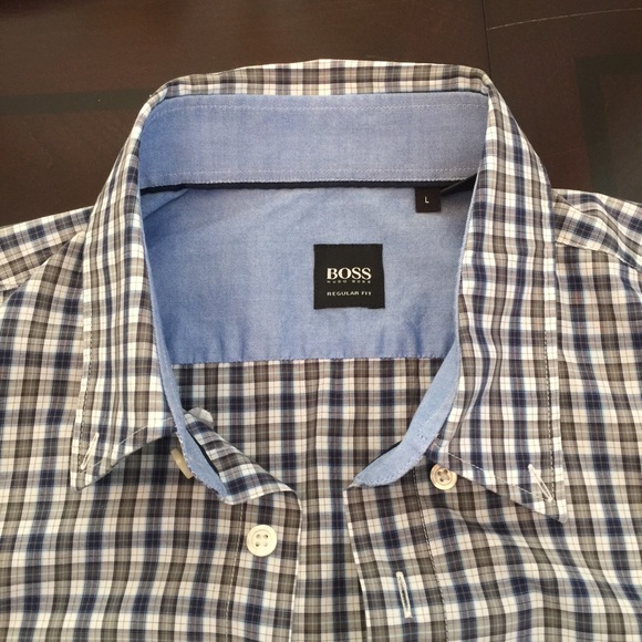 Hugo Boss Checked Long Sleeve Shirt Large SZ - Picture 3 of 4