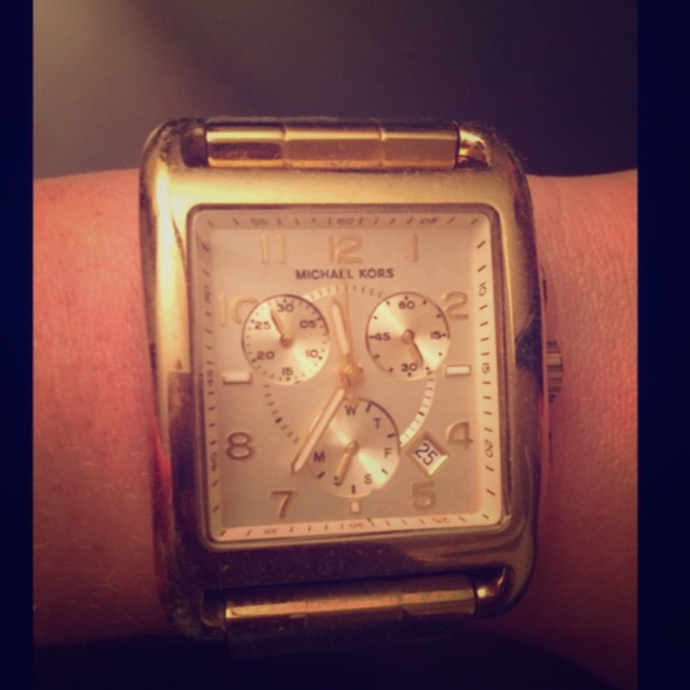 Square, gold Michael Kors Watch