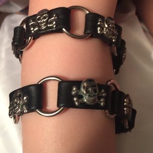 Punk rock bracelets set of two