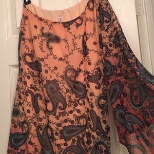 One shoulder paisley design dress