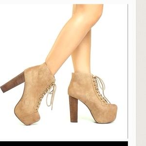 Jeffrey Campbell Lita Taupe Suede Bootie Sz 6